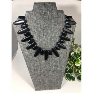 Black Onyx? Stick Statement 18 inch Necklace Wild Side Tribal Mob Wife